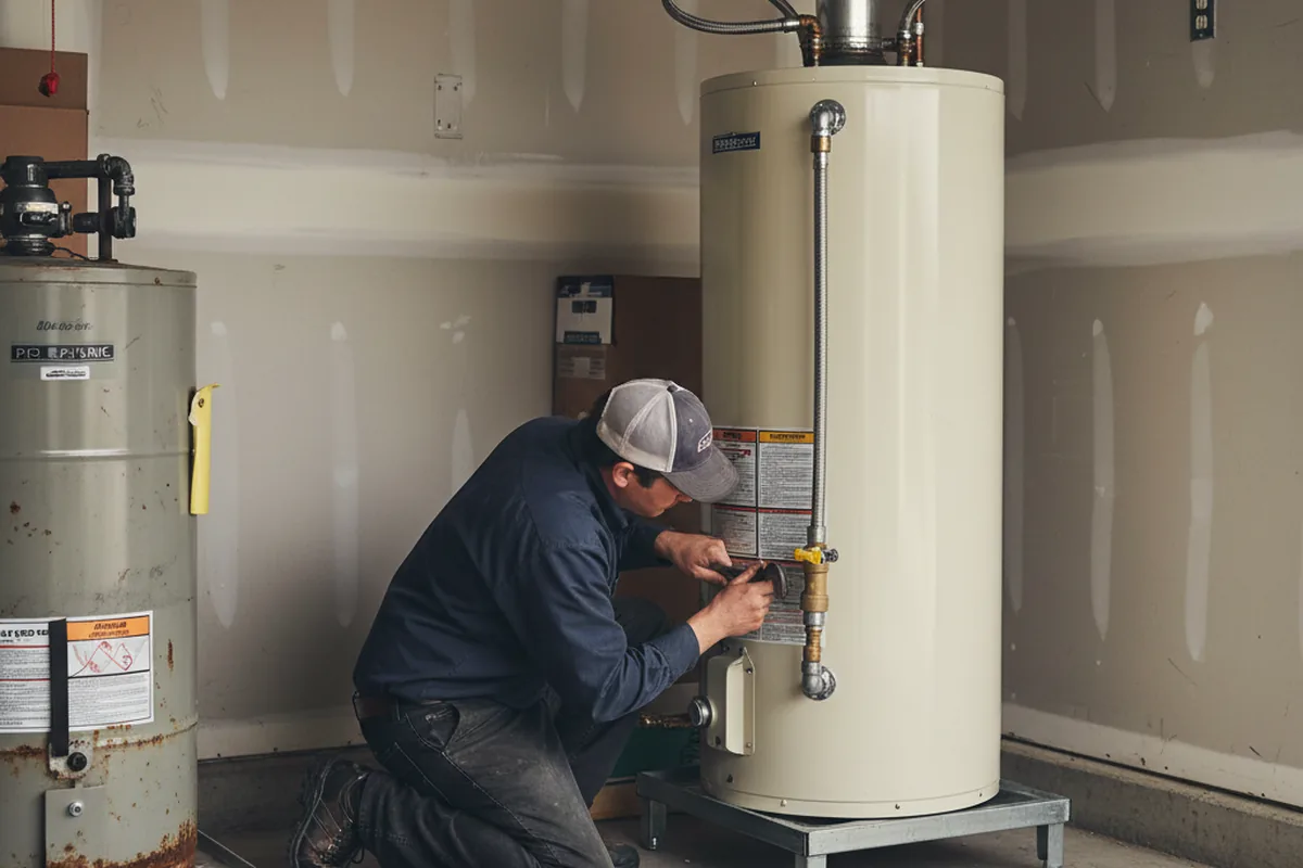 Water heater and shutoff valve replacement in Hoxie